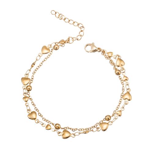 Bracciale gioielli in acciaio inossidabile, 304 acciaio inox, with 3cm extender chain, Doppio strato & gioielli di moda & per la donna, nessuno, Lunghezza Appross. 17 cm, Venduto da PC