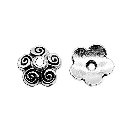 Lo zinco in lega tallone Cap, lega in zinco, Fiore, placcato argento antico, Vintage & gioielli di moda & DIY, 10x10mm, Venduto da PC