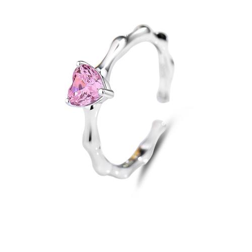 Cubic Zirconia micr3ofono pavimenta anillos de plata esterlina, Plata de ley 925, Joyería & diferentes estilos para la opción & micro arcilla de zirconia cúbica & para mujer, Vendido por UD