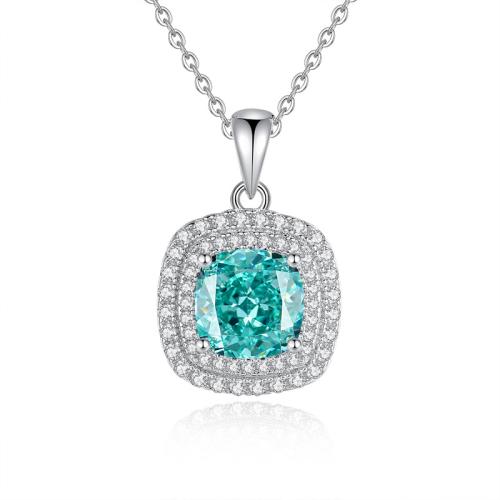 Zircon cubique Micro Pave collier en argent Sterling, Argent sterling 925, avec 5cm chaînes de rallonge, bijoux de mode & pavé de micro zircon & pour femme, plus de couleurs à choisir, Longueur Environ 40 cm, Vendu par PC