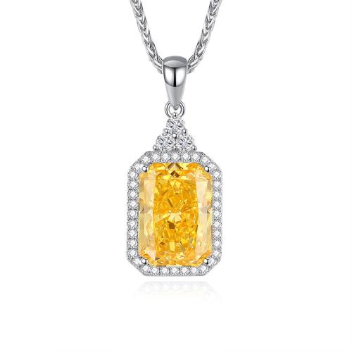 Zircon cubique Micro Pave collier en argent Sterling, Argent sterling 925, avec 5cm chaînes de rallonge, bijoux de mode & pavé de micro zircon & pour femme, plus de couleurs à choisir, Longueur Environ 40 cm, Vendu par PC