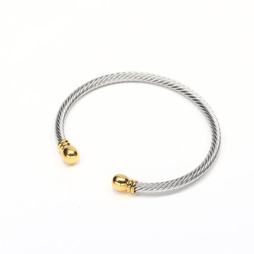 Nerūdijančio plieno Bangle, 304 Nerūdijantis plienas, Bižuterijos & moters, Originali spalva, 4mm, Vidinis skersmuo:Apytiksliai 59mm, Pardavė PC