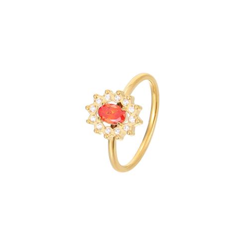 Anillo de dedo del acero inoxidable del Zirconia cúbico, acero inoxidable 304, Flor, Joyería & diverso tamaño para la opción & micro arcilla de zirconia cúbica & para mujer, más colores para la opción, Vendido por UD