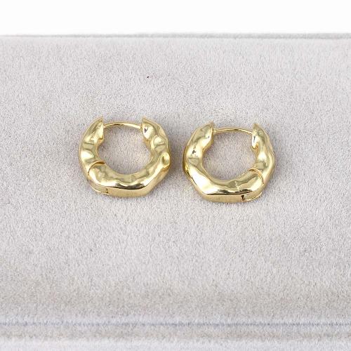 Boucle d'oreille Creole cerceau laiton, Placage de couleur d'or, pour femme, protéger l'environnement, sans nickel, plomb et cadmium, 18.20x17.30x4.70mm, Vendu par paire