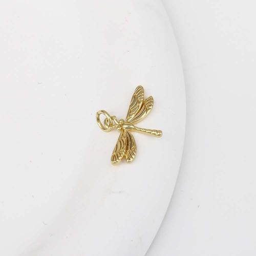 Messing hangers, Dragonfly, gold plated, DIY, nikkel, lood en cadmium vrij, 20.30x13.40x2mm, Verkocht door PC