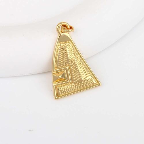 Bijoux pendentifs en laiton, triangle, Placage de couleur d'or, DIY, protéger l'environnement, sans nickel, plomb et cadmium, 28.90x19.80x2.90mm, Vendu par PC