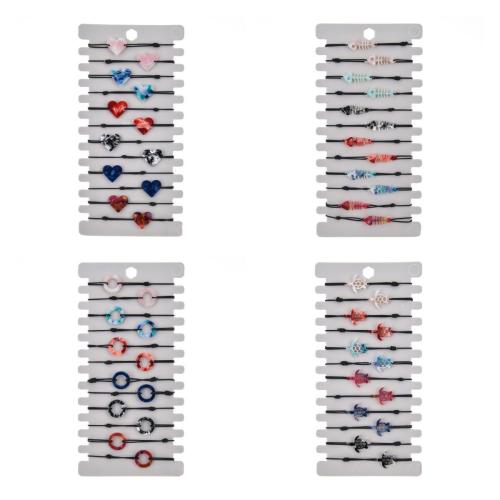 Bracciali di resina, with Filo di cotone, fatto a mano, gioielli di moda & stili diversi per la scelta & per la donna, colori misti, 200x10x100mm, 12PC/set, Venduto da set