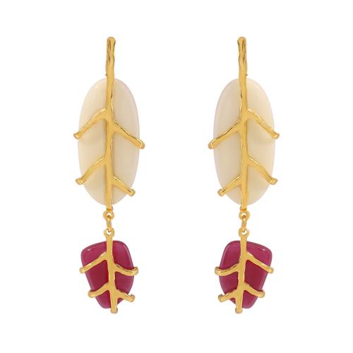 Sinc Alloy Earring Graí, le Roisín, Leaf, jewelry faisin & do bhean, óir, 96x20mm, Díolta De réir Péire