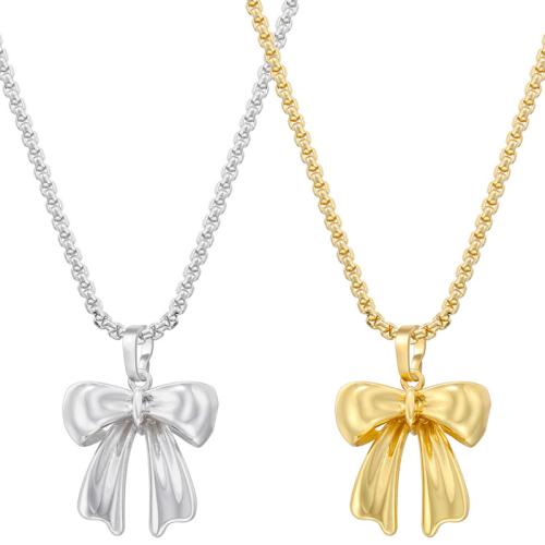 Collier en laiton, Noeud papillon, Placage, pour femme, plus de couleurs à choisir, Vendu par PC