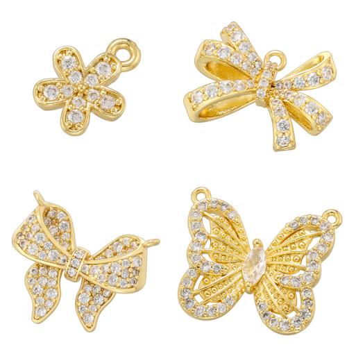 Cubic Zirconia Micro Pave Brass Pendant plated DIY & micro pave cubic zirconia Sold By PC