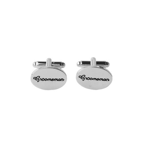 Manchetknopen, Zinc Alloy, plated, voor de mens, zilver, Verkocht door pair