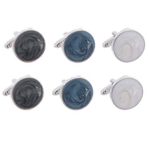 Boutons de manchette, alliage de zinc, pour homme & émail, plus de couleurs à choisir, Vendu par paire