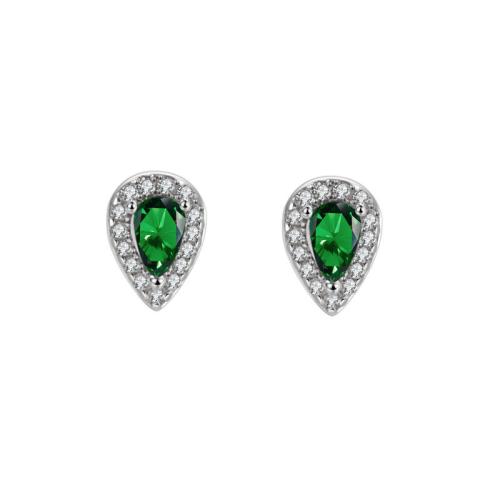 Cubic Zirconia micro pavimenta Sterling Silver Earring, 925 argento sterlina, placcato, Micro spianare cubic zirconia & per la donna, nessuno, 6x8.70mm, Venduto da coppia