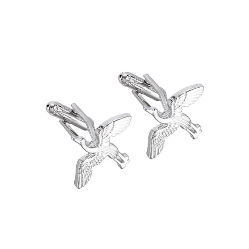 Cufflinks Zinc Alloy plated Unisex silver color Sold By Pair