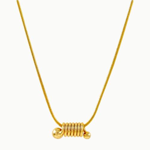 Collier d'acier titane, bijoux de mode & pour femme, doré, Longueur Environ 45 cm, Vendu par PC