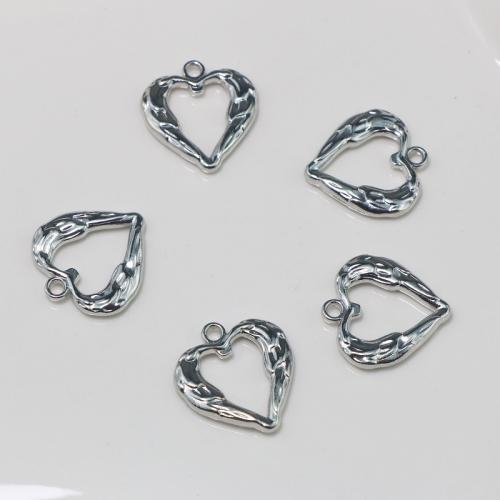 Pendentifs coeur en alliage de zinc, Placage de couleur platine, bijoux de mode & DIY & creux, protéger l'environnement, sans nickel, plomb et cadmium, Vendu par PC