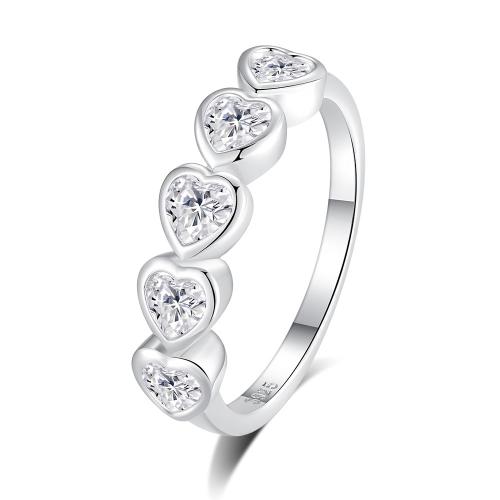 Cubic Zirconia Micro Pave 925 Sterling Silver Rings fashion jewelry  & micro pave cubic zirconia & for woman Sold By PC