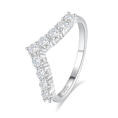 Zircon cubique Micro Pave Sterling Silver Rings, Argent sterling 925, bijoux de mode & normes différentes pour le choix & styles différents pour le choix & pavé de micro zircon & pour femme, Vendu par PC