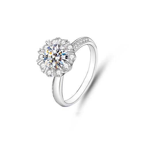 Zircon cubique Micro Pave Sterling Silver Rings, Argent sterling 925, avec Moissanite, bijoux de mode & normes différentes pour le choix & pavé de micro zircon & pour femme, Vendu par PC