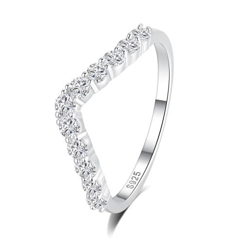 Zircon cubique Micro Pave Sterling Silver Rings, Argent sterling 925, bijoux de mode & normes différentes pour le choix & styles différents pour le choix & pavé de micro zircon & pour femme, Vendu par PC