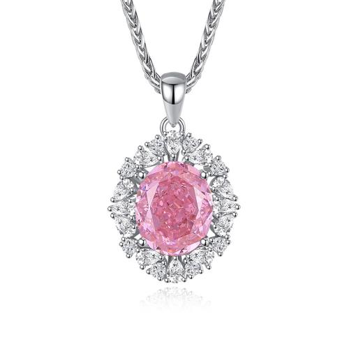 Kubieke Zircon Micro effenen Sterling zilveren ketting, 925 sterling zilver, met 5cm extender keten, mode sieraden & micro pave zirconia & voor vrouw, Lengte Ca 40 cm, Verkocht door PC