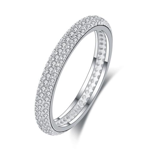 Zircon cubique Micro Pave Sterling Silver Rings, Argent sterling 925, bijoux de mode & normes différentes pour le choix & pavé de micro zircon & pour femme, Vendu par PC