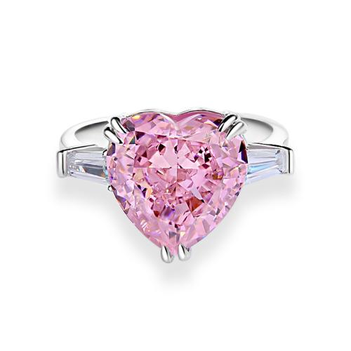 Cubic Zirconia micr3ofono pavimenta anillos de plata esterlina, Plata de ley 925, Corazón, Joyería & diverso tamaño para la opción & micro arcilla de zirconia cúbica & para mujer, Vendido por UD