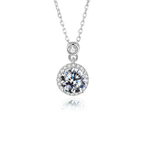 Kubieke Zircon Micro effenen Sterling zilveren ketting, 925 sterling zilver, met 5cm extender keten, mode sieraden & micro pave zirconia & voor vrouw, Lengte Ca 40 cm, Verkocht door PC