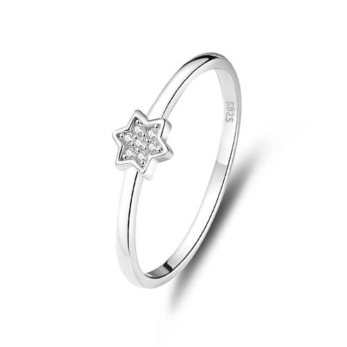 Cubic Zirconia micr3ofono pavimenta anillos de plata esterlina, Plata de ley 925, Joyería & diverso tamaño para la opción & micro arcilla de zirconia cúbica & para mujer, Vendido por UD