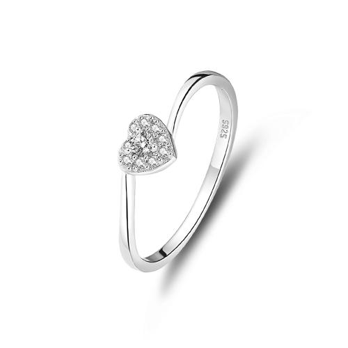 Cubic Zirconia micr3ofono pavimenta anillos de plata esterlina, Plata de ley 925, Joyería & diverso tamaño para la opción & micro arcilla de zirconia cúbica & para mujer, Vendido por UD