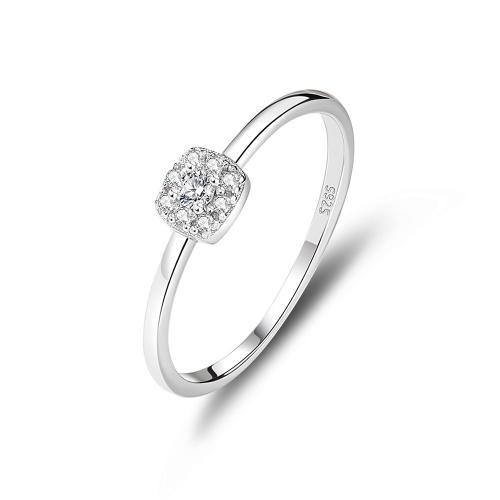 Cubic Zirconia micr3ofono pavimenta anillos de plata esterlina, Plata de ley 925, Joyería & diverso tamaño para la opción & micro arcilla de zirconia cúbica & para mujer, Vendido por UD