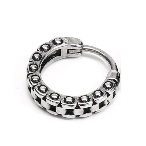 Huggie Orecchino ad anello, 304 acciaio inox, gioielli di moda & per l'uomo, colore originale, 15x15x4mm, Venduto da PC