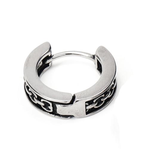 Huggie هوب القرط, 304 الفولاذ المقاوم للصدأ, أسلوب فاسق & للرجل, اللون الأصلي, 14x13x4mm, تباع بواسطة PC