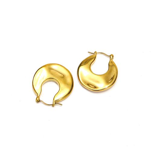 Stainless Steel Lever Terug Earring, 304 roestvrij staal, mode sieraden & voor vrouw, gouden, 23x25mm, Verkocht door pair