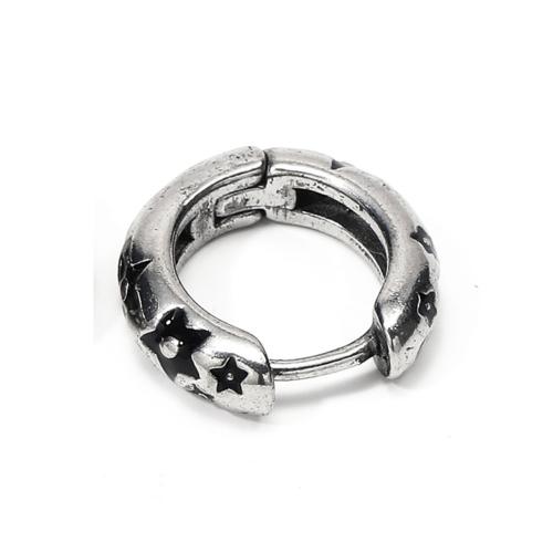 Huggie Obruč náušnice, 304 Stainless Steel, Punk styl & unisex & smalt, Původní barva, 14.50x14.50mm, Prodáno By PC