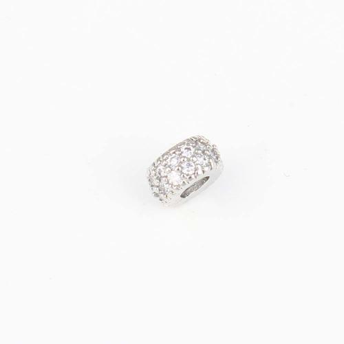 Cubic Zirconia Micro Pave Brass Beads plated DIY & micro pave cubic zirconia nickel lead & cadmium free Sold By PC