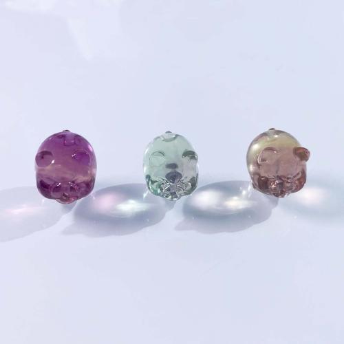 Fluorit Beads, Pig, du kan DIY, Tilfældig farve, 13x17mm, Solgt af PC