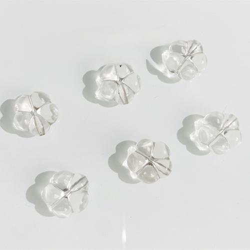 Naturlige klar kvarts perler, Clear Quartz, Flower, du kan DIY, hvid, 12mm, Solgt af PC