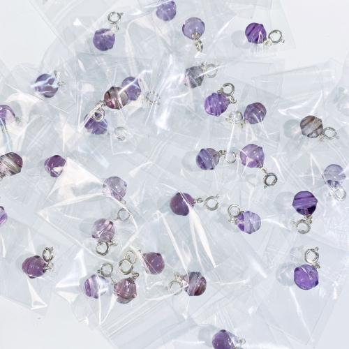 Natuurlijke Quartz Hangers, Amethist, met Messing, DIY, purper, 10mm, Verkocht door PC