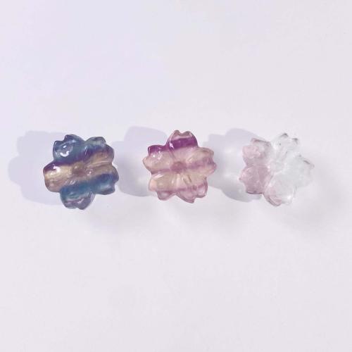 Fluorit Beads, Flower, du kan DIY, flerfarvede, 13mm, Solgt af PC