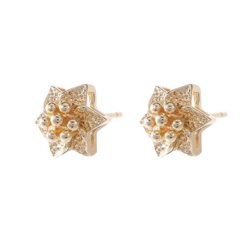 Brass Stud Earring plated & for woman golden Sold By Pair