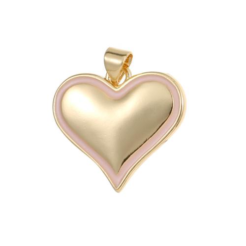 Brass Heart Pendants plated DIY  & enamel golden Sold By PC