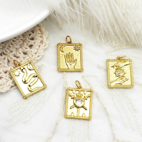 Cubic Zirconia Micro Pave Brass Pendant plated DIY & micro pave cubic zirconia golden Sold By PC