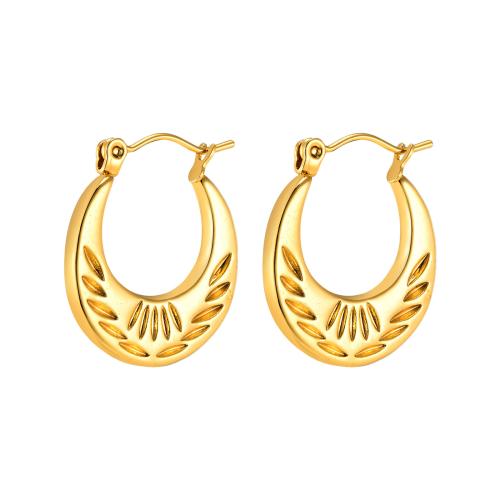 Acier inoxydable Levier Retour Earring, Acier inoxydable 304, Placage, pour femme, doré, Vendu par paire