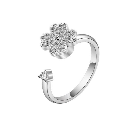 Cubic Zirconia micr3ofono pavimenta anillos de plata esterlina, plata de ley 925, chapado, diferentes estilos para la opción & micro arcilla de zirconia cúbica & para mujer, color original, Vendido por UD