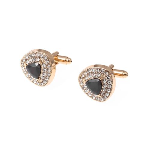 Cufflinks Zinc Alloy with Crystal Unisex & micro pave cubic zirconia Sold By Pair