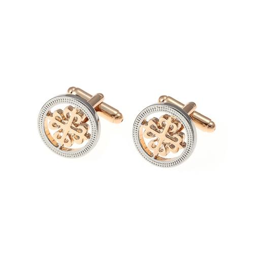 Cufflinks Zinc Alloy plated Unisex golden Sold By Pair