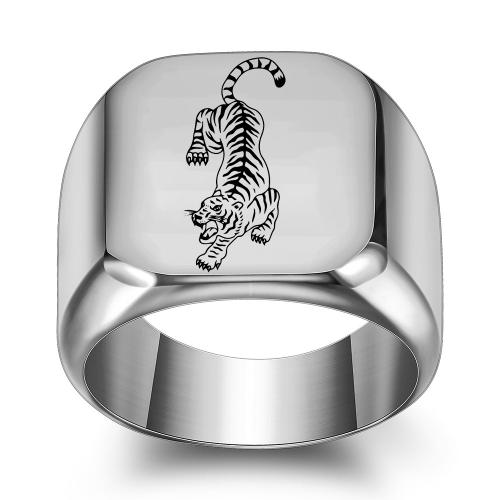 Titantium Steel Finger Ring, Titanium Steel, galvanizált, egynemű & különböző méretű a választás, több színt a választás, Által értékesített PC