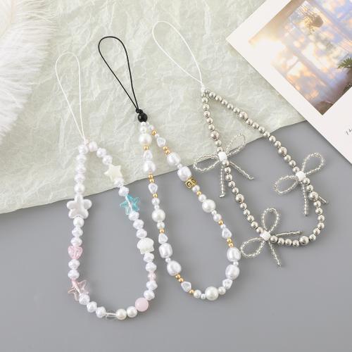 Cell Phone Lanyard, Plastic Pearl, handgemaakt, verschillende stijlen voor de keuze & voor vrouw, Verkocht door PC