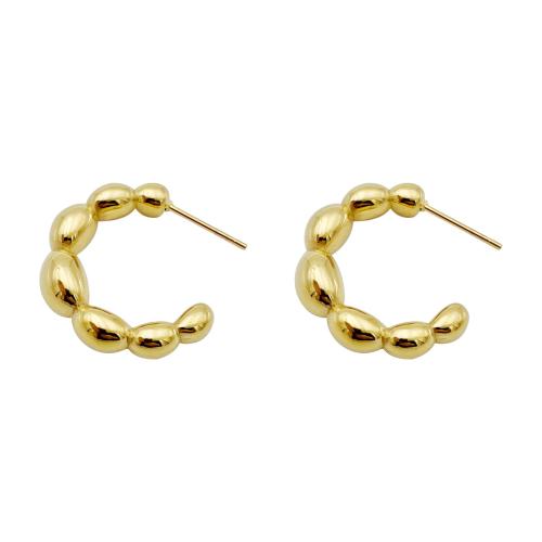 Roestvrij staal Stud Earrings, 304 roestvrij staal, mode sieraden & voor vrouw, gouden, 20x25mm, Verkocht door pair